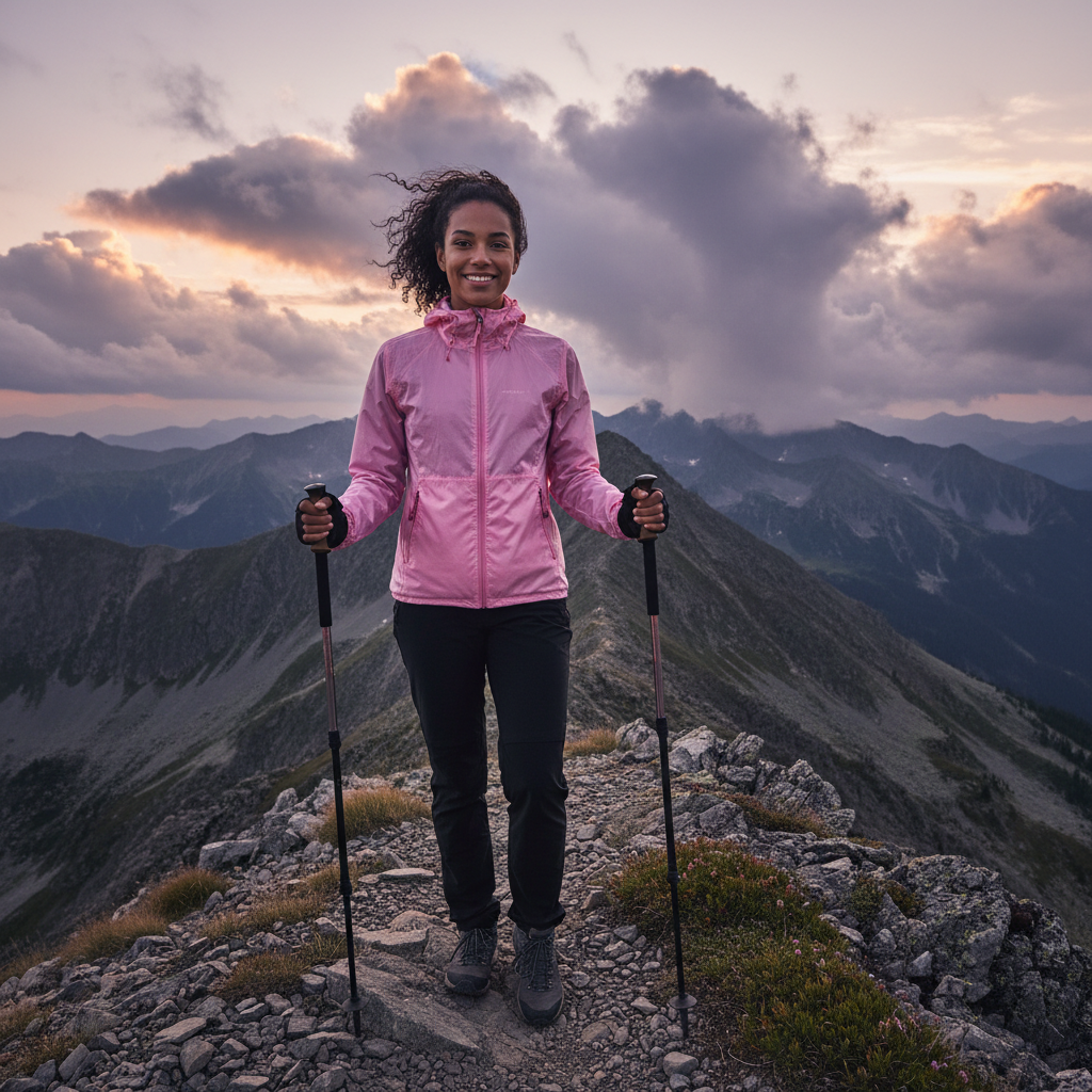Lightweight Windbreaker Rain Jacket in Pink