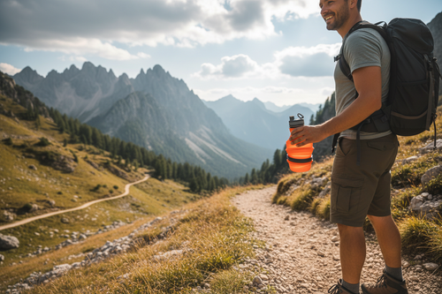 Collapsible Silicone Water Bottle for Hiking